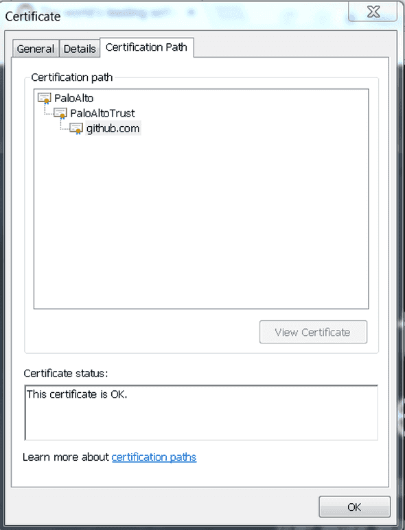 Certification Paths Window